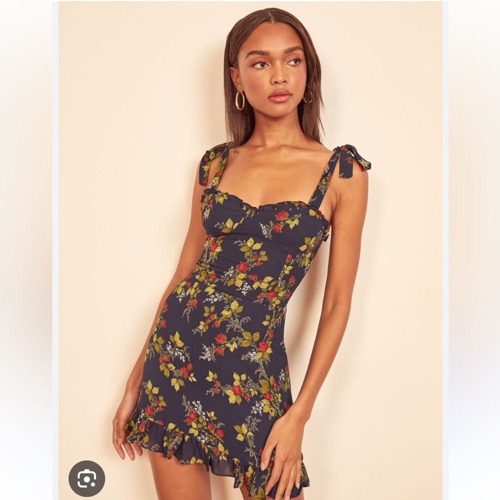 Reformation Christine dress in Bordeaux